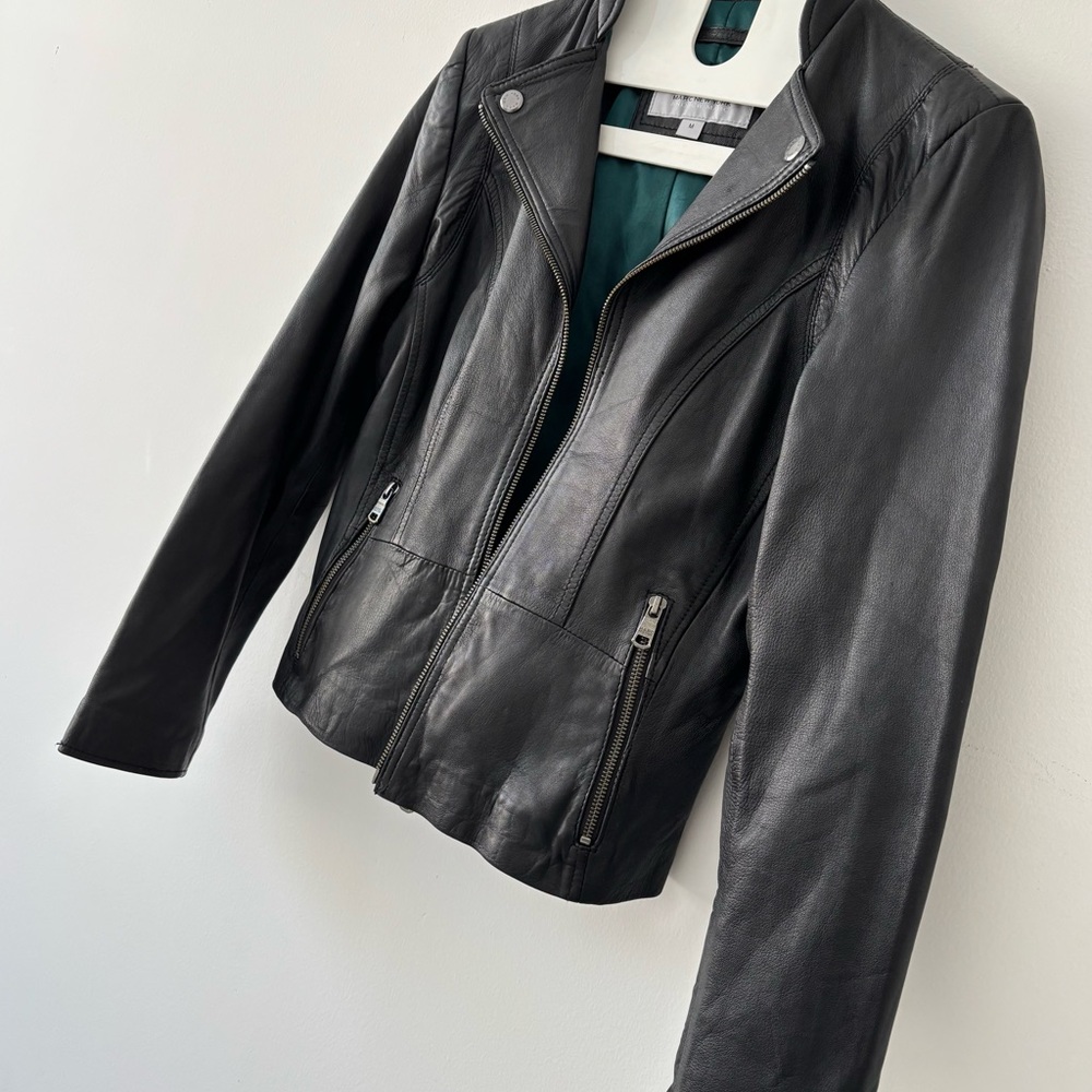 NWOT Marc New York Leather Moto Jacket Black riding jacket M